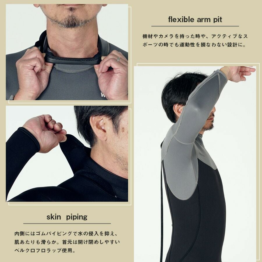 Hele i Waho】 3mm full-zip TOUGH LINE men | 業務用・卸販売対応