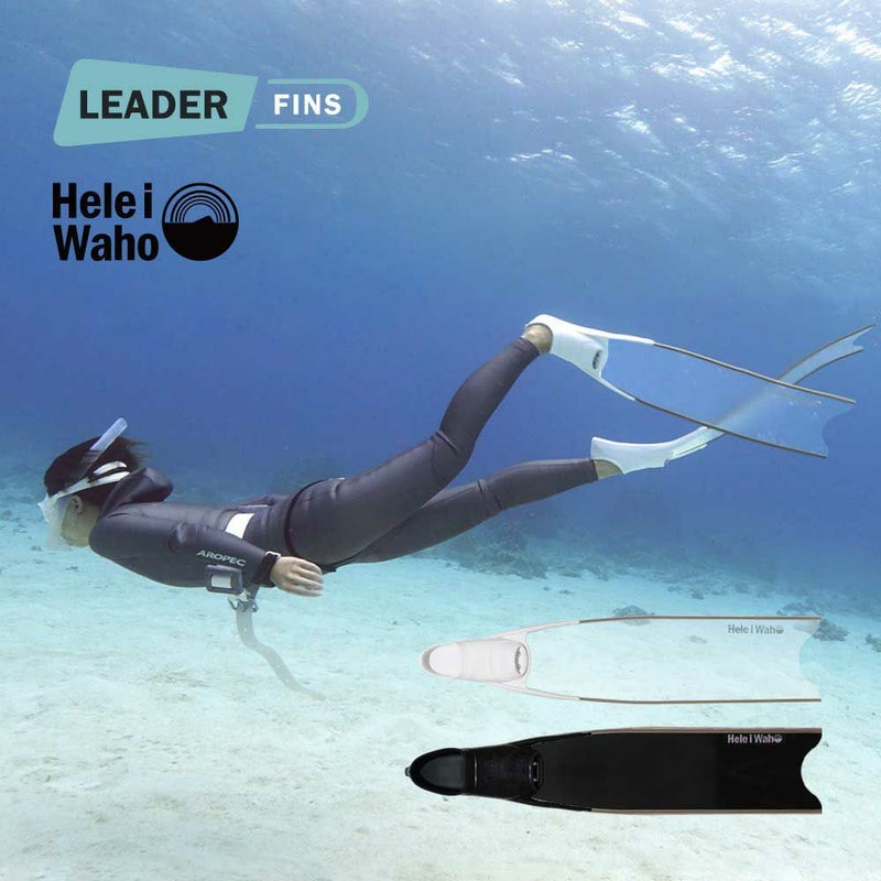 ロングフィンフットポケット付きグラスファイバーフルフットフィンスキンダイビングフリーダイビングフィンHeleiWahoヘレイワホkananiカナニ