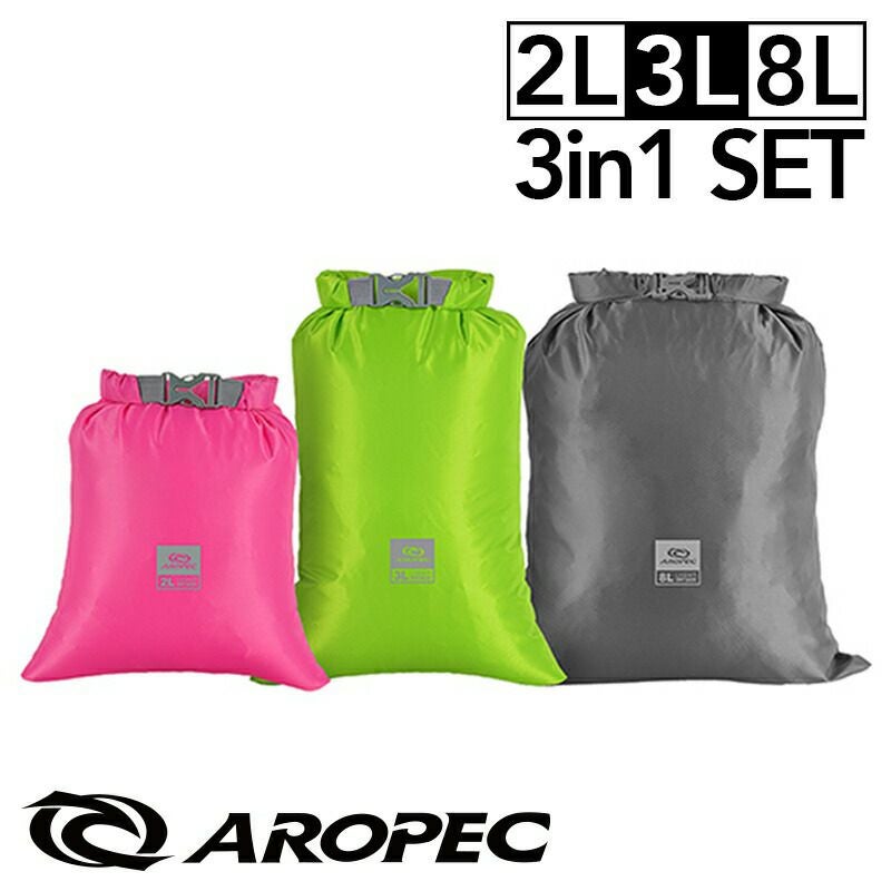 防水バッグ2L3L8L防水リュックAROPEC防水バックパックウォータープルーフドライバッグダイビングシュノーケルスノーケリングスキンダイビングフリーダイビング