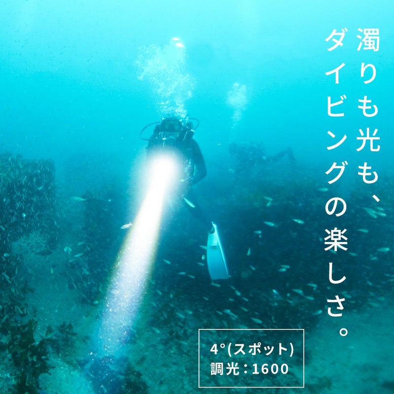 XTARD40ZOOM1600adjustableBeam本体水中ライトLEDダイビングライト防水コンパクトハンディライト充電式電池充電器なしエクスター単品水中アクティビティダイビングタイプC
