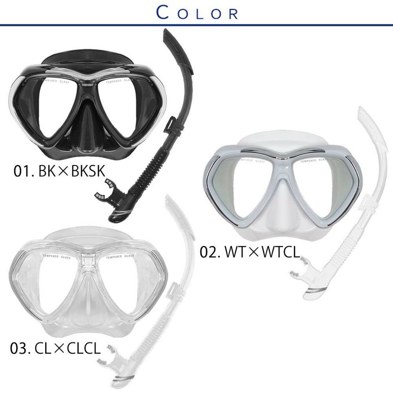 ダイビングマスクシュノーケルフィンセット軽器材3点セット【manoa3-kiki3-alakai】