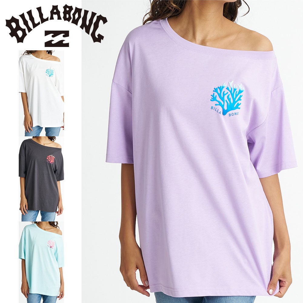OFF SHOULDER CORAL LOOSE FIT TEE BG01C212