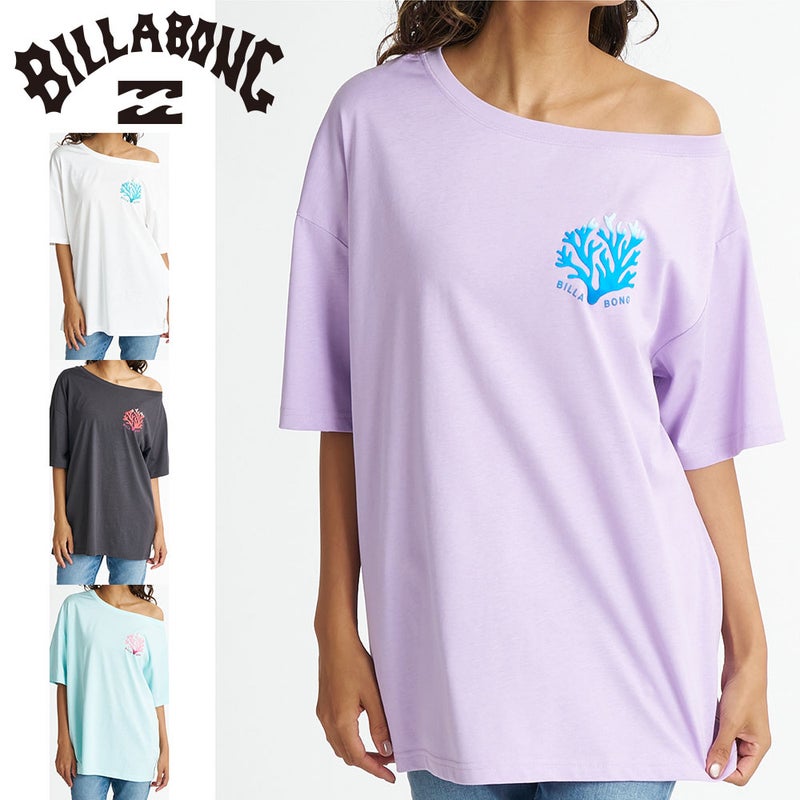 OFF SHOULDER CORAL LOOSE FIT TEE BG01C212
