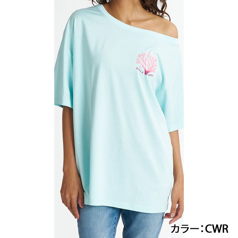 OFF SHOULDER CORAL LOOSE FIT TEE BG01C212