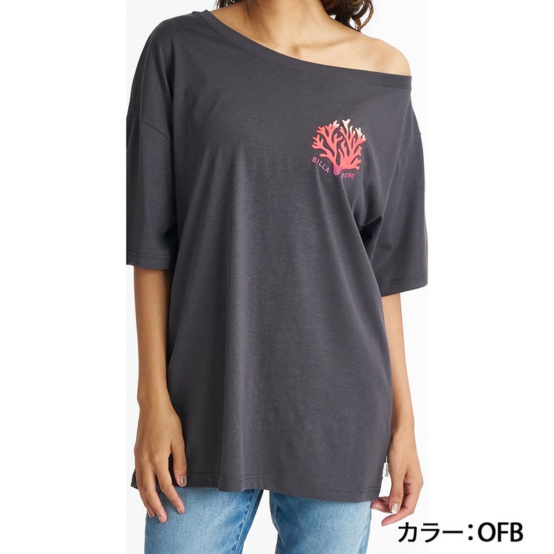 OFF SHOULDER CORAL LOOSE FIT TEE BG01C212