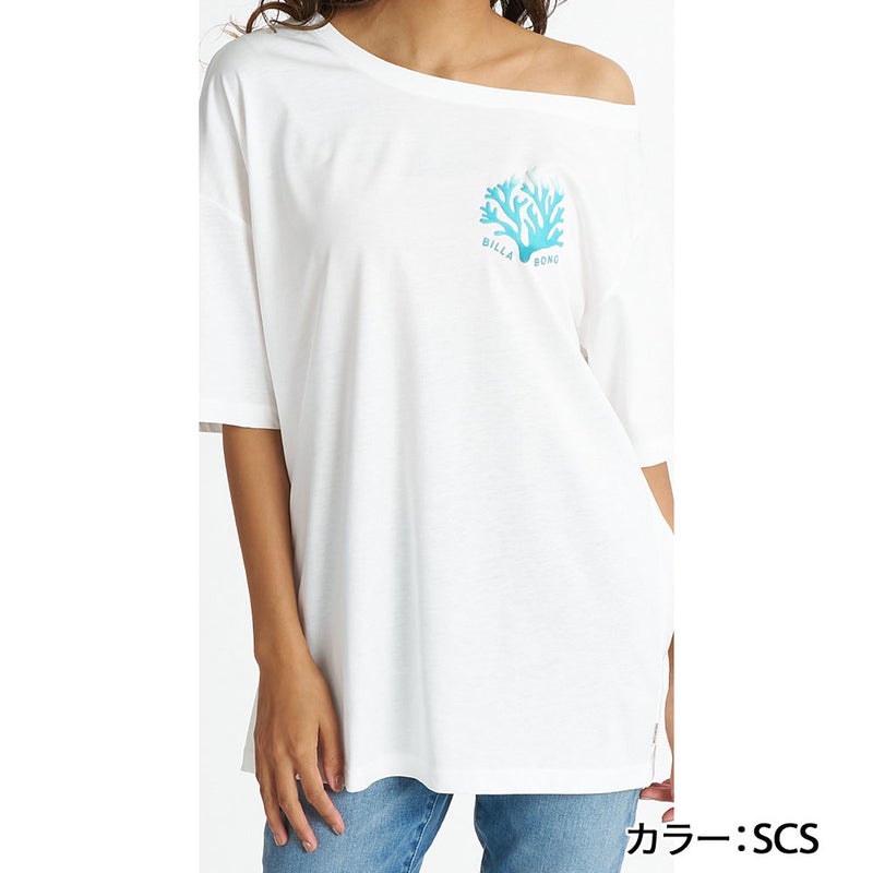 OFF SHOULDER CORAL LOOSE FIT TEE BG01C212