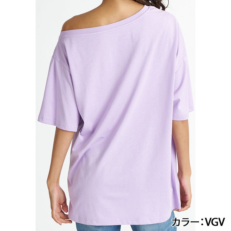 OFF SHOULDER CORAL LOOSE FIT TEE BG01C212